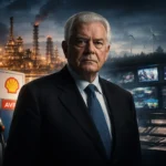 Συμβολική εικόνα για την ισχύ της οικογένειας Βαρδινογιάννη με αναφορές σε διυλιστήρια, καύσιμα, τηλεοπτικά μέσα και ενεργειακή επιρροή στην Ελλάδα