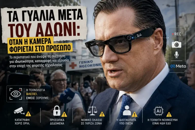 Ο Άδωνις, τα γυαλιά Meta και οι κίνδυνοι της νέας τεχνολογίας